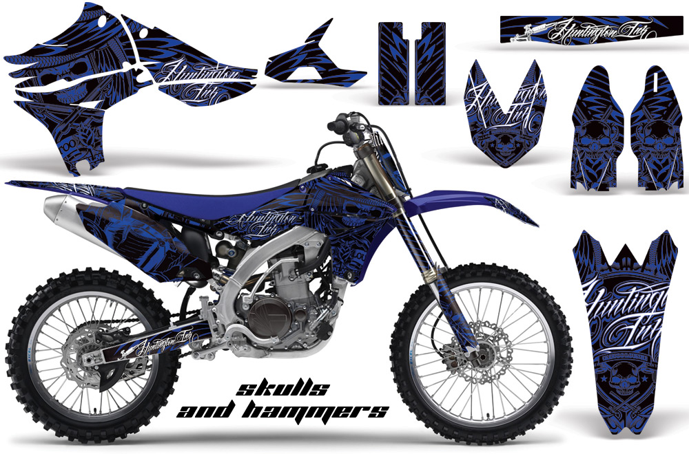 Yamaha YZ450F 2010 Graphics HUNTINGTON INK-SKULLSHAMMERS-BLUE-NP